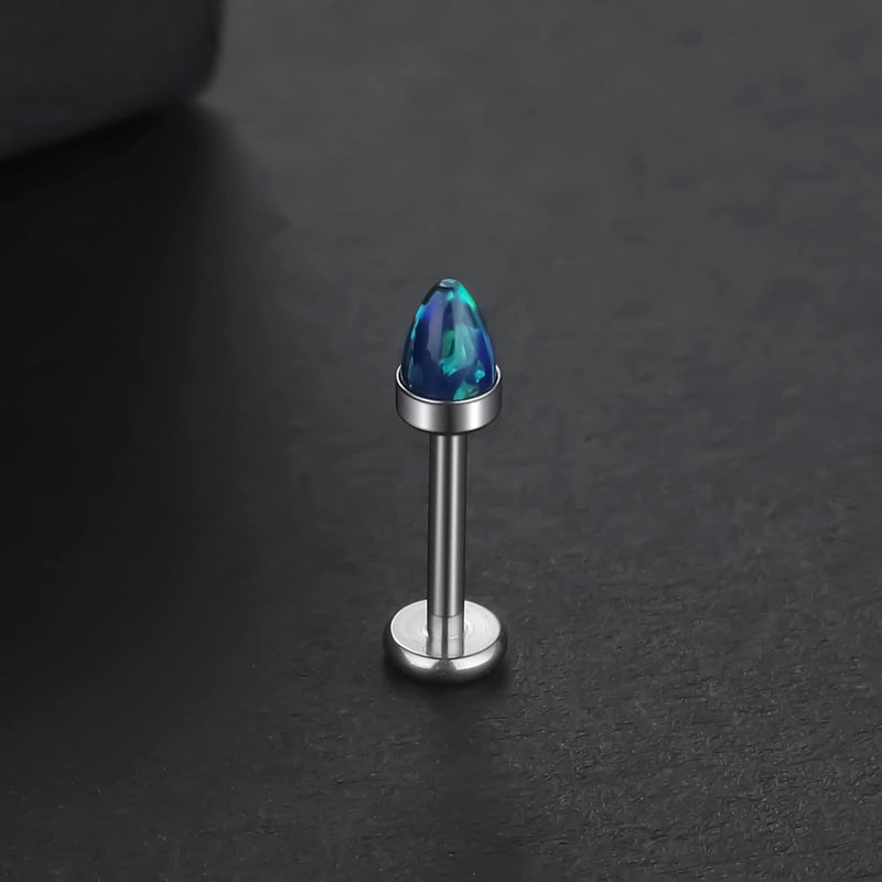 Xpircn Store 14G 16G 18G G23 Titanium Opal CZ Labret Monroe Lip Rings Studs Helix Cartilage Tragus Stud Piercing Jewelry, 1 Piece - Image 3
